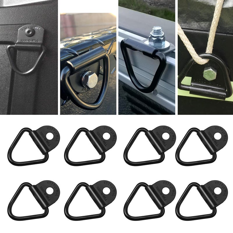 Sporthfish Cargo Tie-Down Anchors,8-Pack Black Steel V-Ring Bolton Trailer Cargo Tie Down,for Trailers,Trucks and Warehouses Replacement for D-Ring Plastic Flush Mount Pan Fitting Tie Down - Image 1